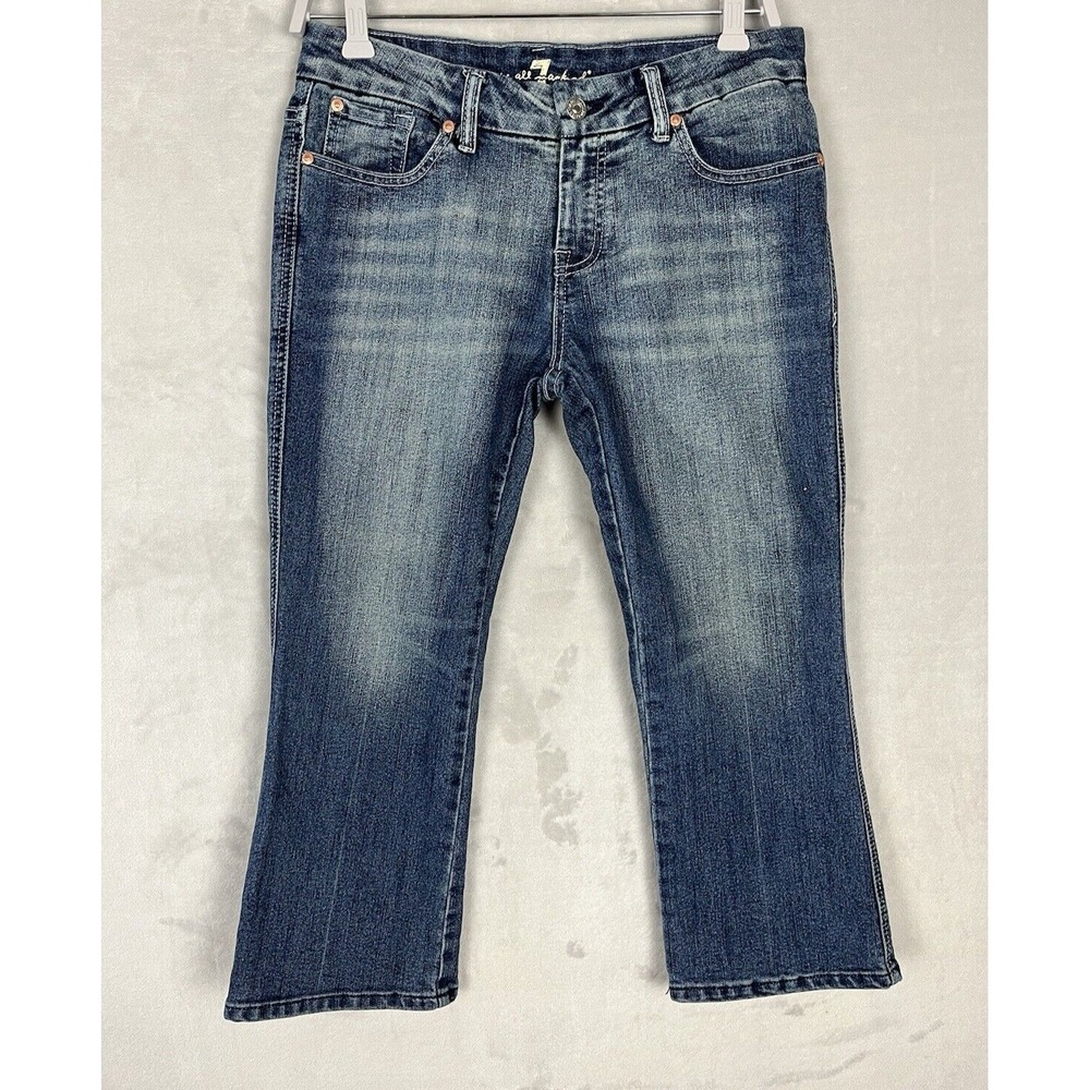 7  For All Mankind Jeans Women 29 Blue Wash A Pocket Stretch Cropped  Whisker